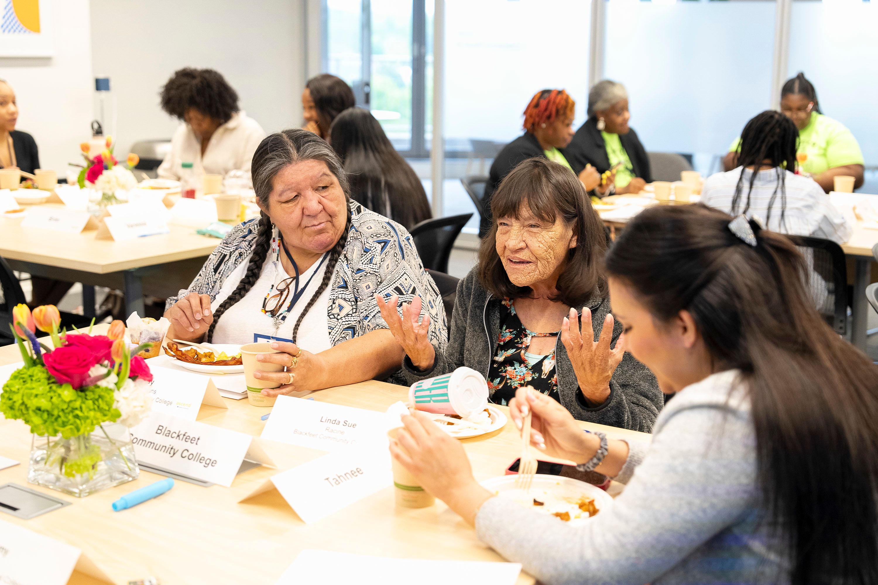 Attendees from Blackfeet Community College sitting together at the closing convening