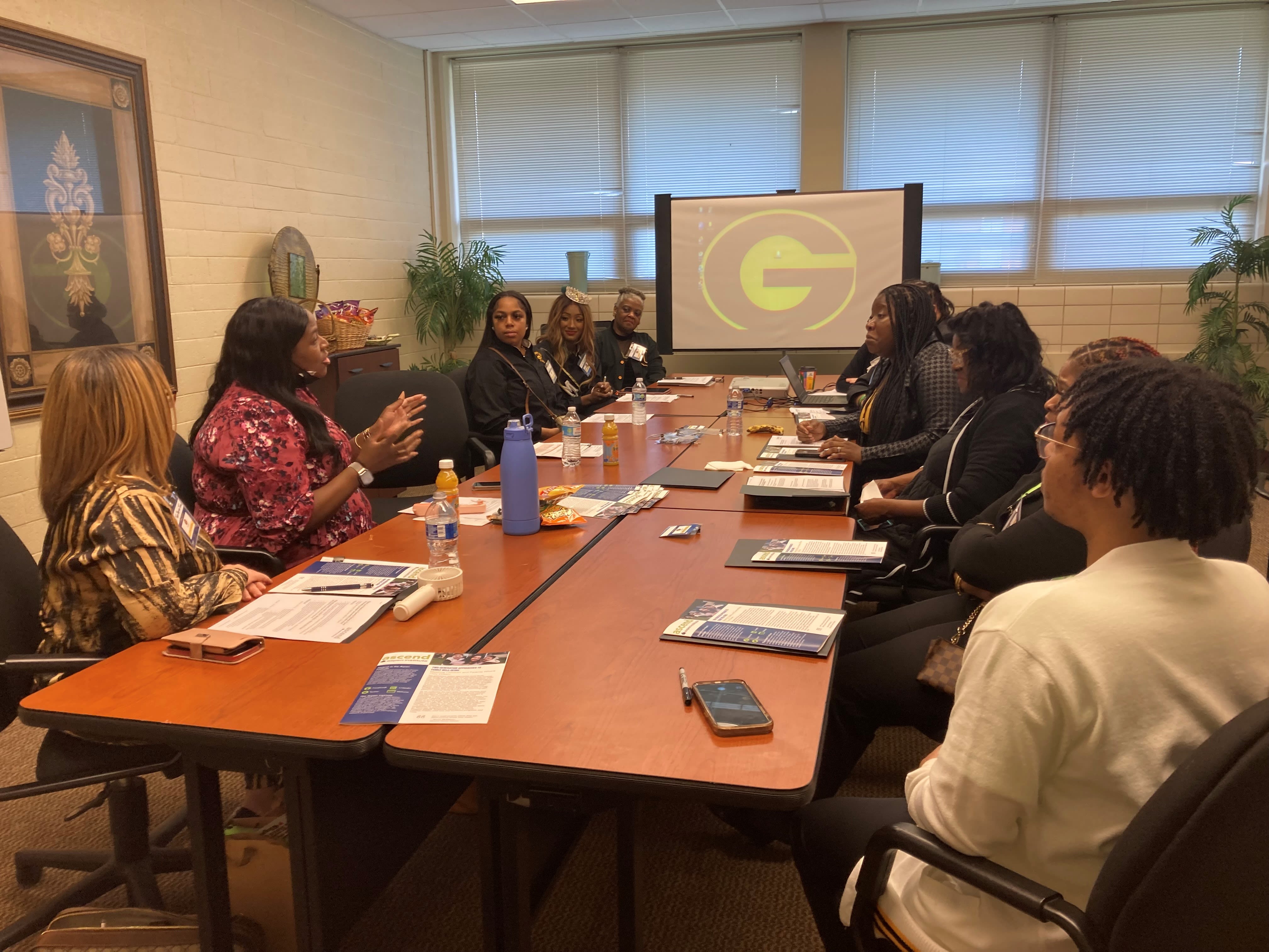 Grambling State University Task Force members and students gather during a site visit