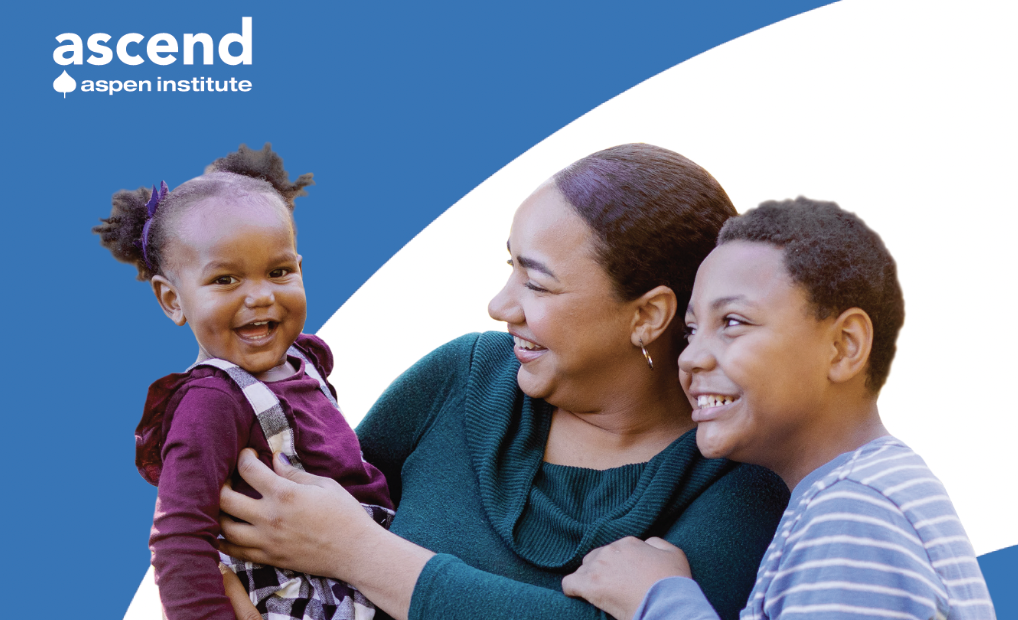Cover of the publication with the Ascend logo and a photo of Ascend Parent Advisor Isis Patterson with her son and daughter.